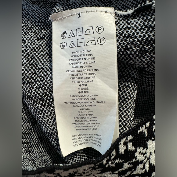 MICHAEL KORS White Black Floral Bodycon Knit Dress size XL - Picture 15 of 15